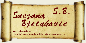 Snežana Bjelaković vizit kartica